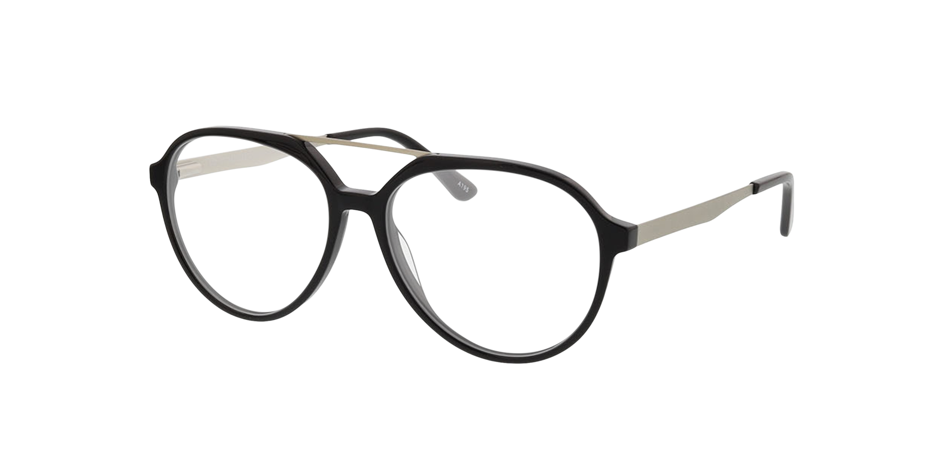 Belmont Black  &  Matt Silver AcetatEyeglass Frames von B24, Dreiviertelansicht