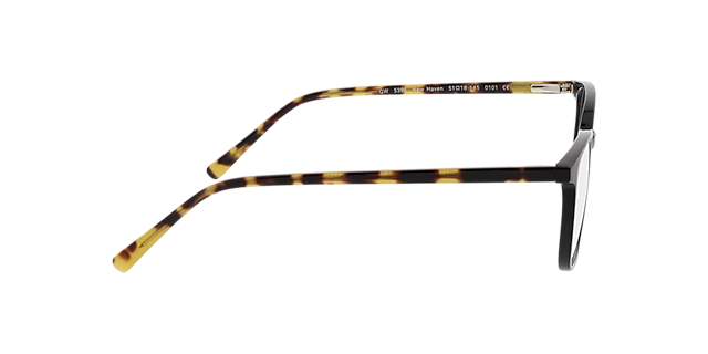 New Haven Schwarz KunststoffEyeglass Frames von B24, Seitenansicht