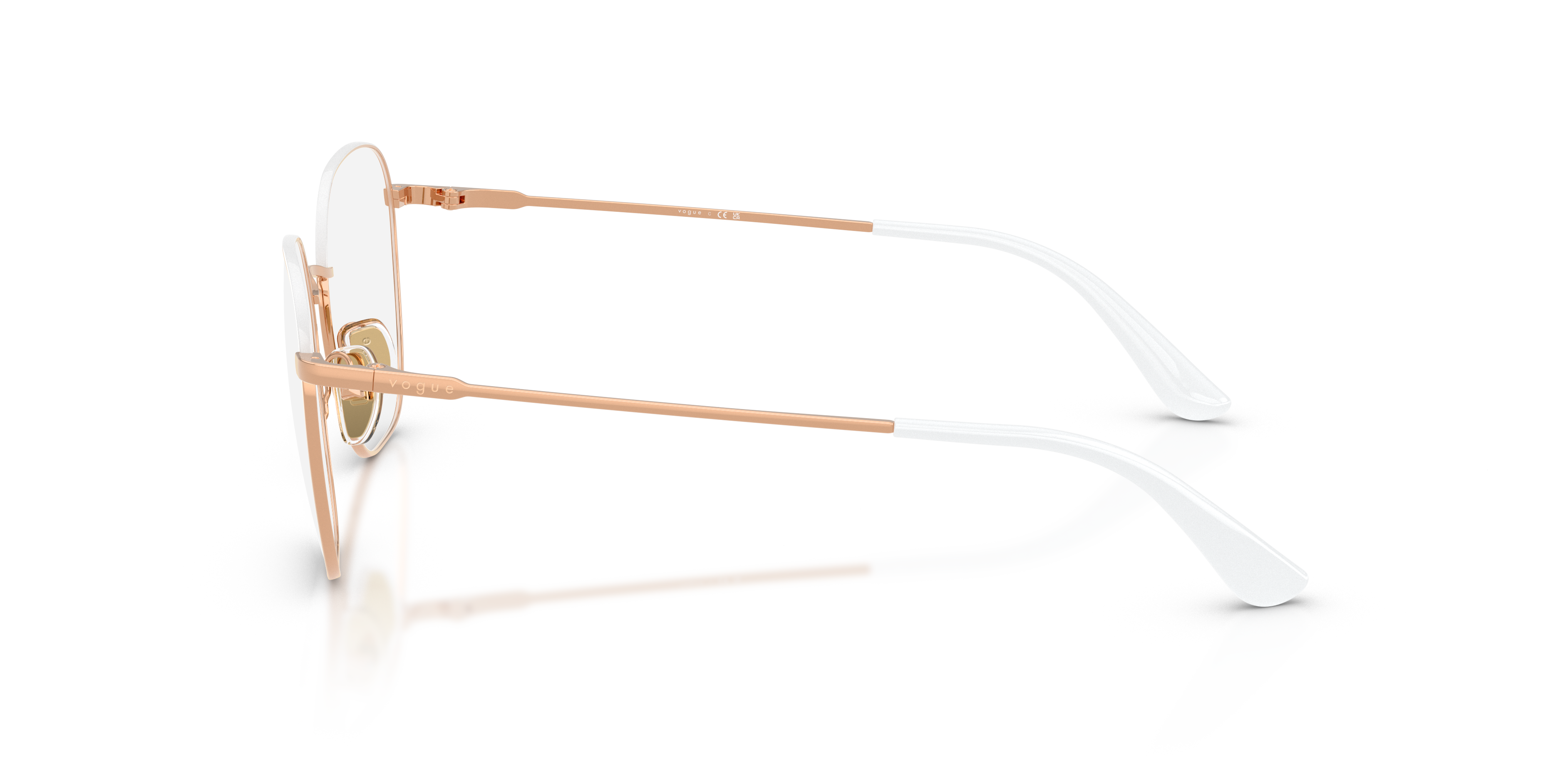 VO4178 White & Rose Gold MetaalEyeglass Frames van B24, Zijaanzicht