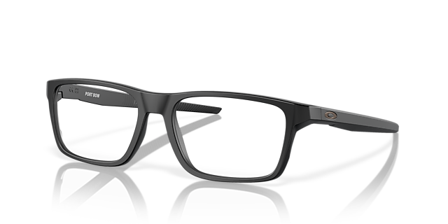 Port Bow Satijnglans zwart KunststofEyeglass Frames van B24, Hoekweergave