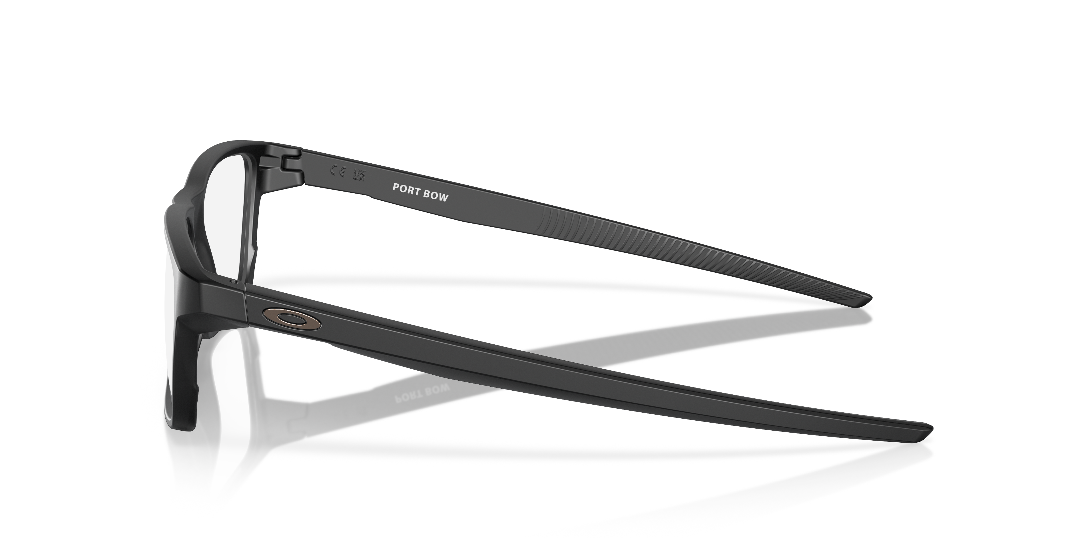 Port Bow Satijnglans zwart KunststofEyeglass Frames van B24, Zijaanzicht