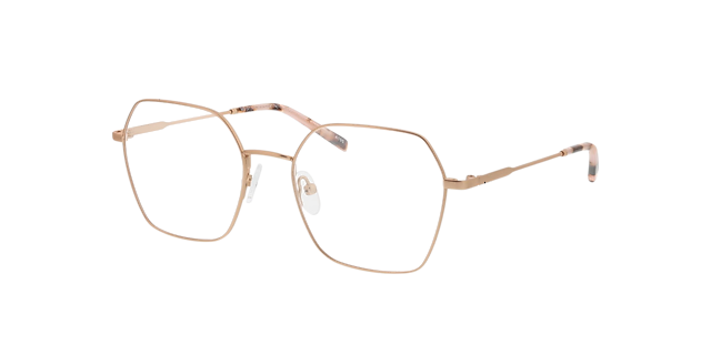 Miranda Matt Pink Gold & Pink Havana MetallEyeglass Frames von B24, Dreiviertelansicht