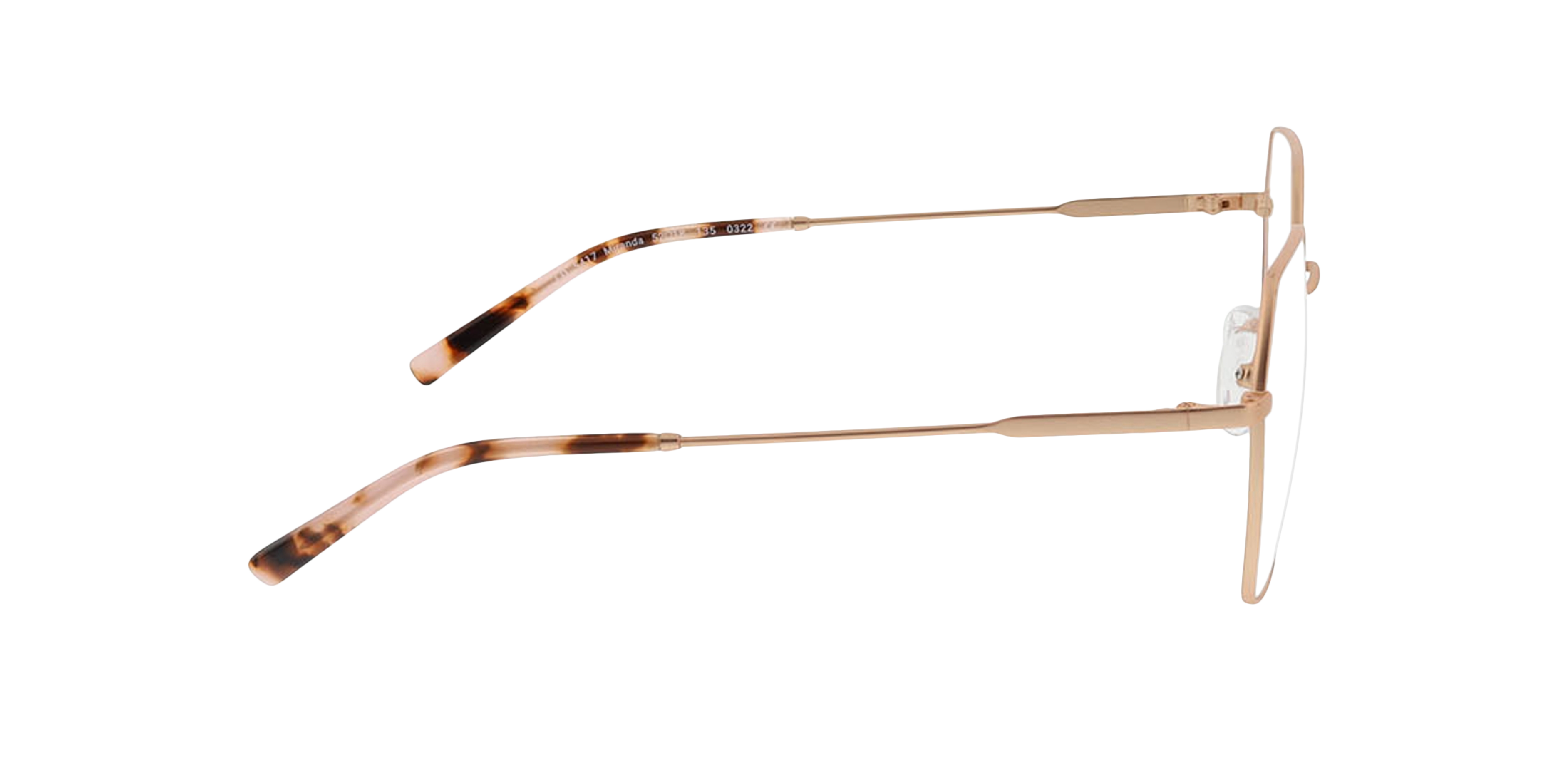 Miranda Matt Pink Gold  &  Pink Havana MetallEyeglass Frames von B24, Seitenansicht