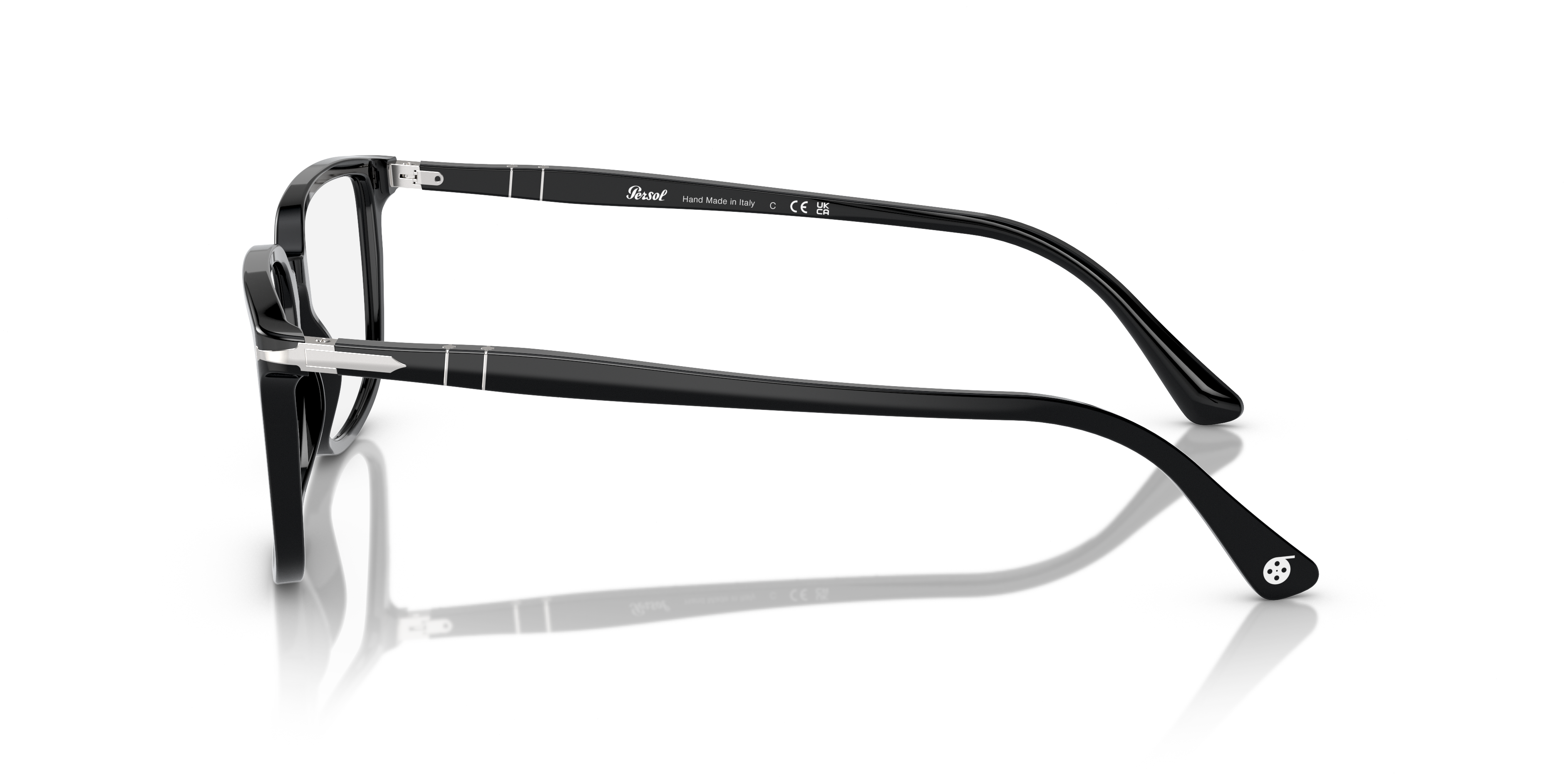 PO3275V Zwart AcetaatEyeglass Frames van B24, Zijaanzicht