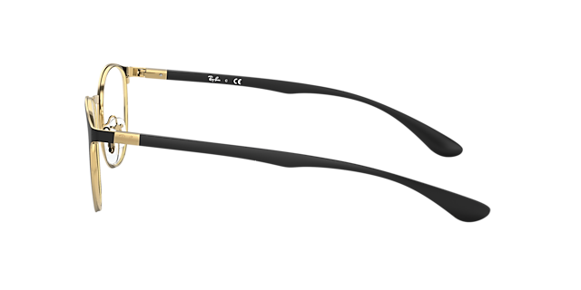 RB6355 Schwarz auf Gold MetallEyeglass Frames von B24, Seitenansicht