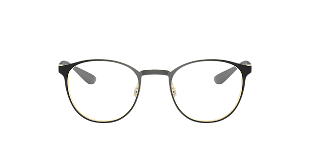 RB6355 Schwarz auf Gold MetallEyeglass Frames von B24, Vorderansicht