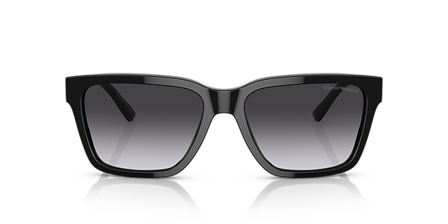 EA4177 Glanzend zwart AcetaatSunglass Frames van B24, Vooraanzicht