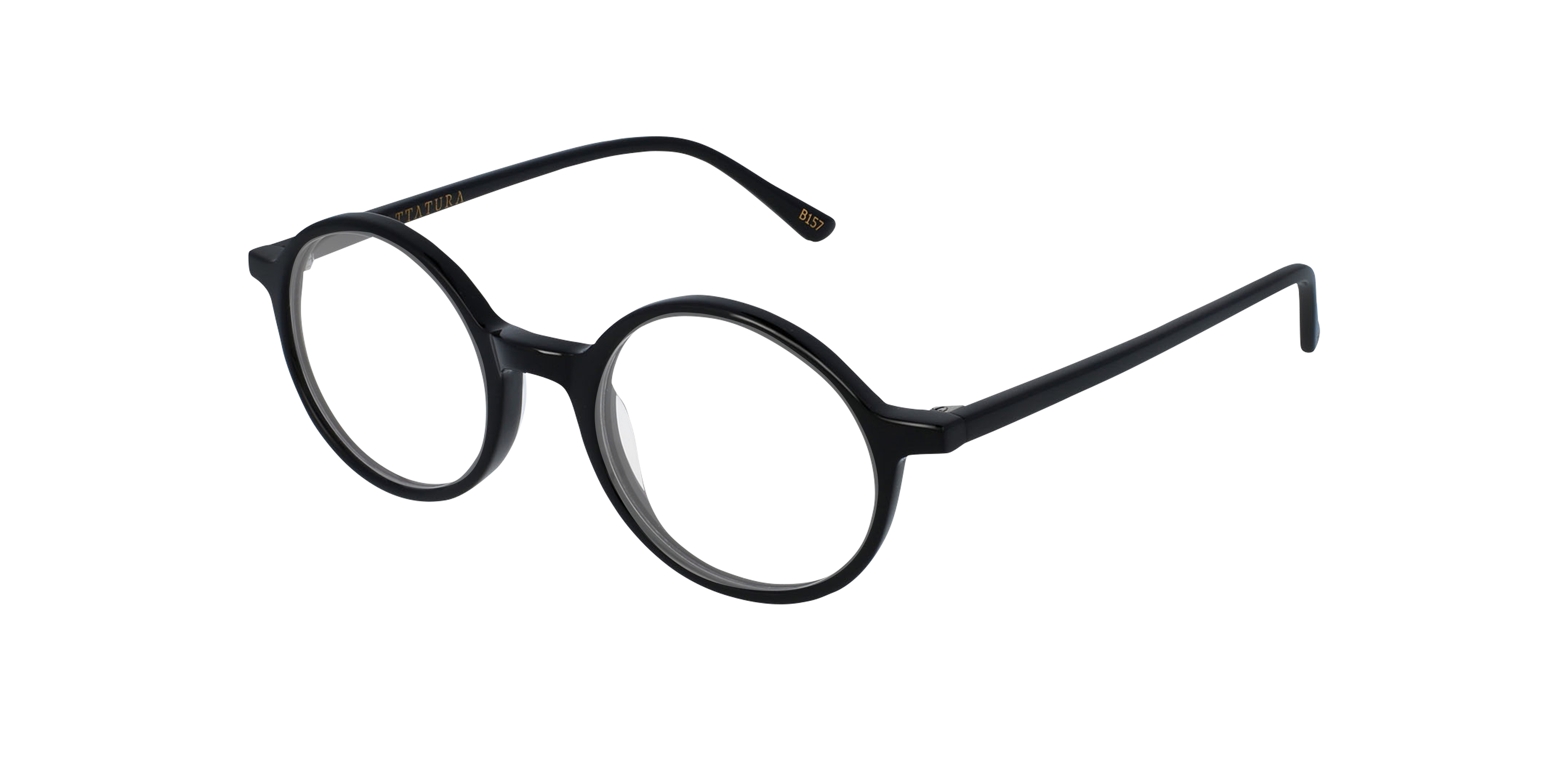 Benedict Jet Black AcetatEyeglass Frames von B24, Dreiviertelansicht