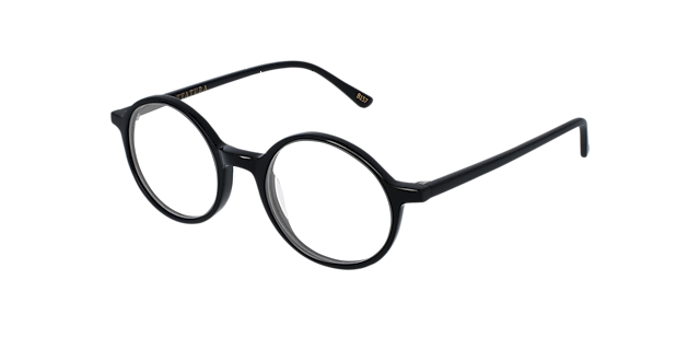 Benedict Jet Black AcetatEyeglass Frames von B24, Dreiviertelansicht