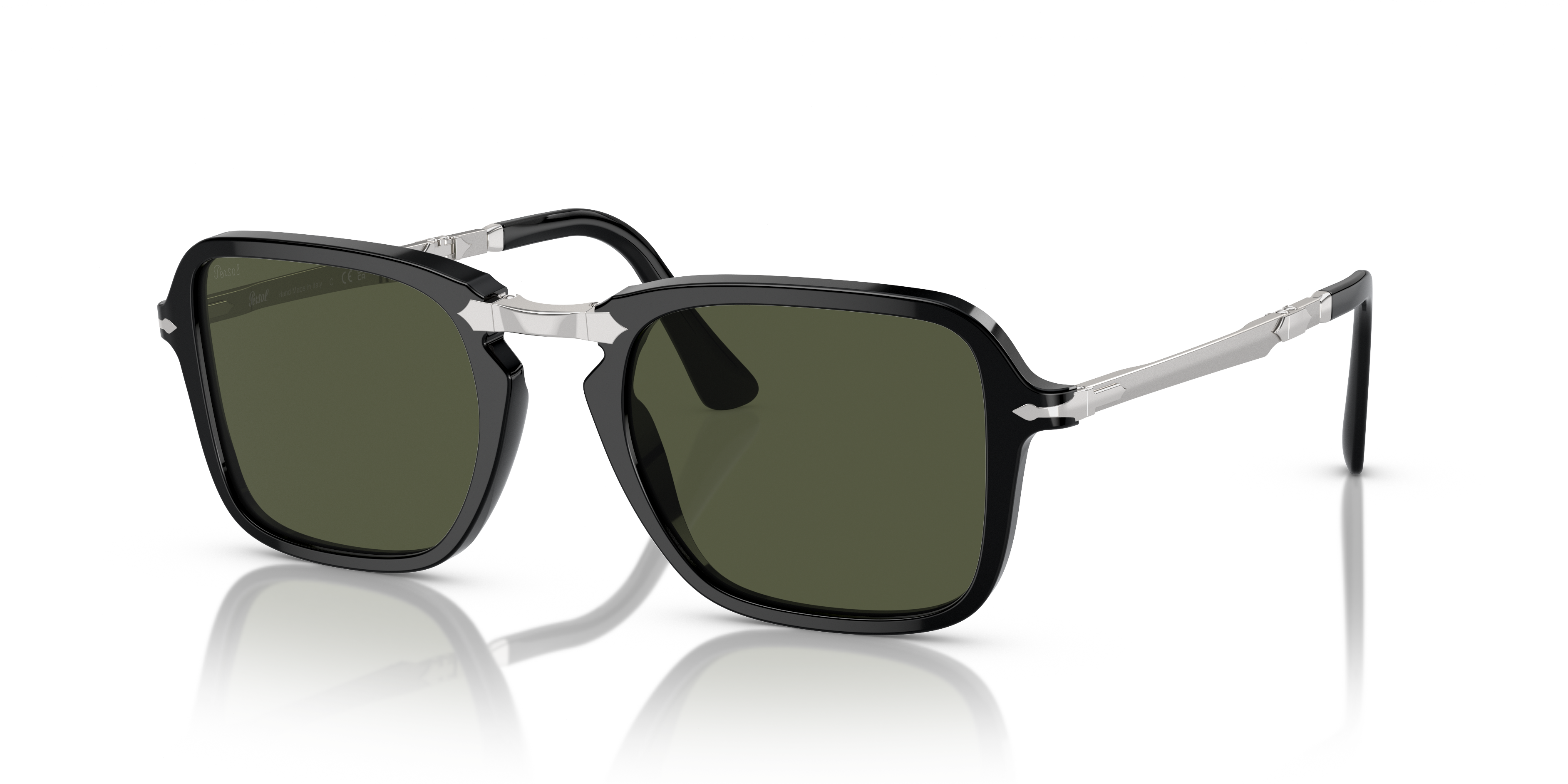 PO3330S Schwarz AcetatSunglass Frames von B24, Dreiviertelansicht