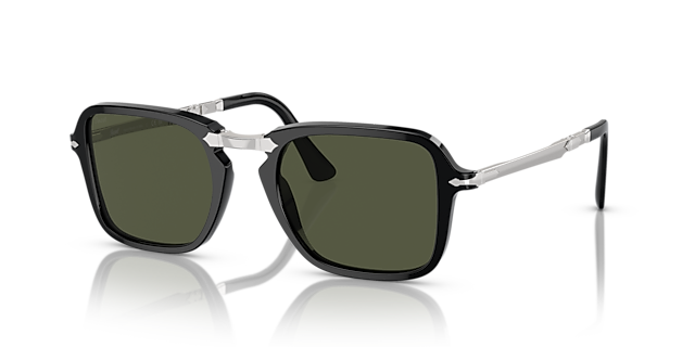 PO3330S Zwart AcetaatSunglass Frames van B24, Hoekweergave