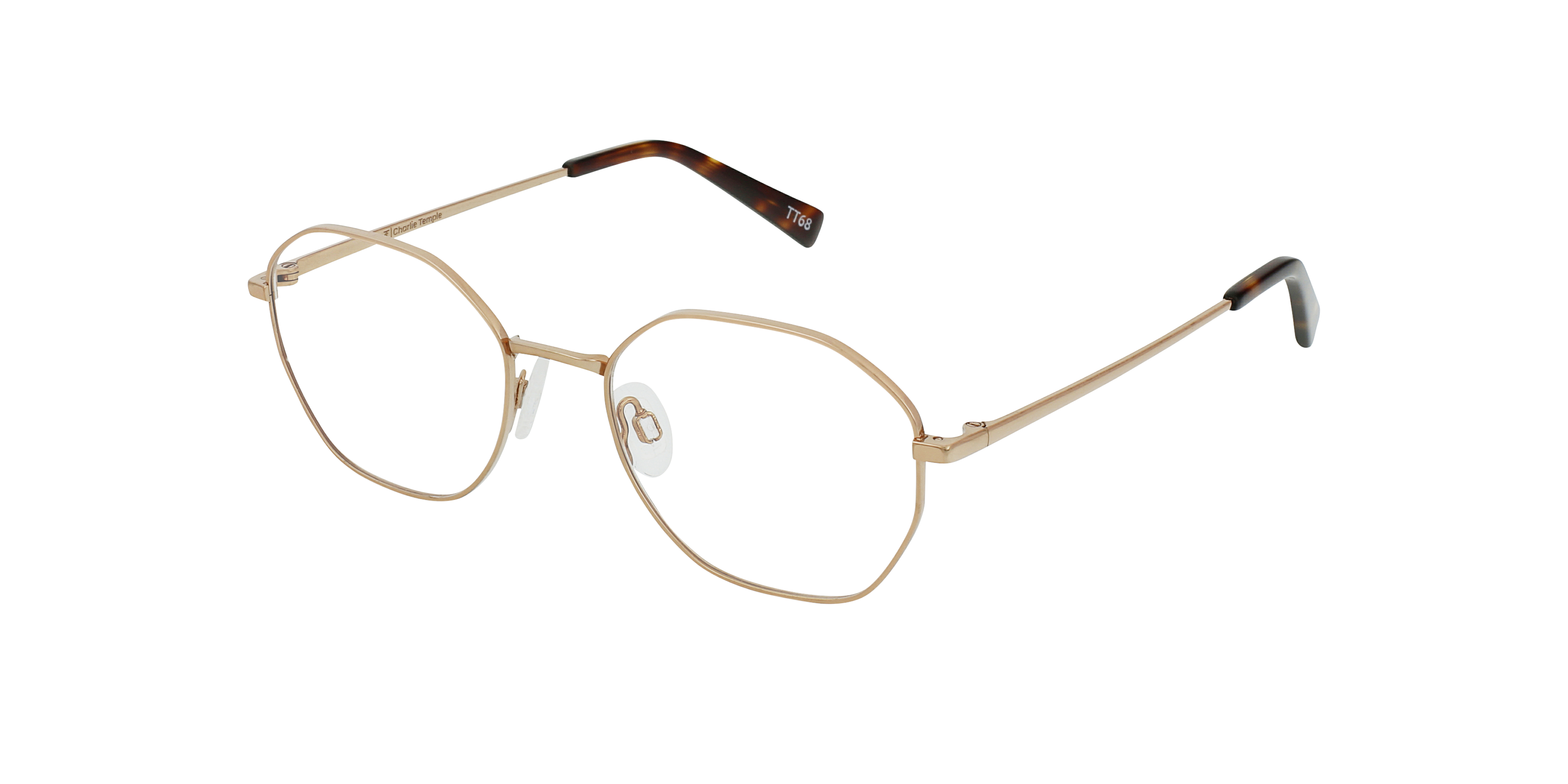 Flan Rose Gold Titanium TitanEyeglass Frames von B24, Dreiviertelansicht