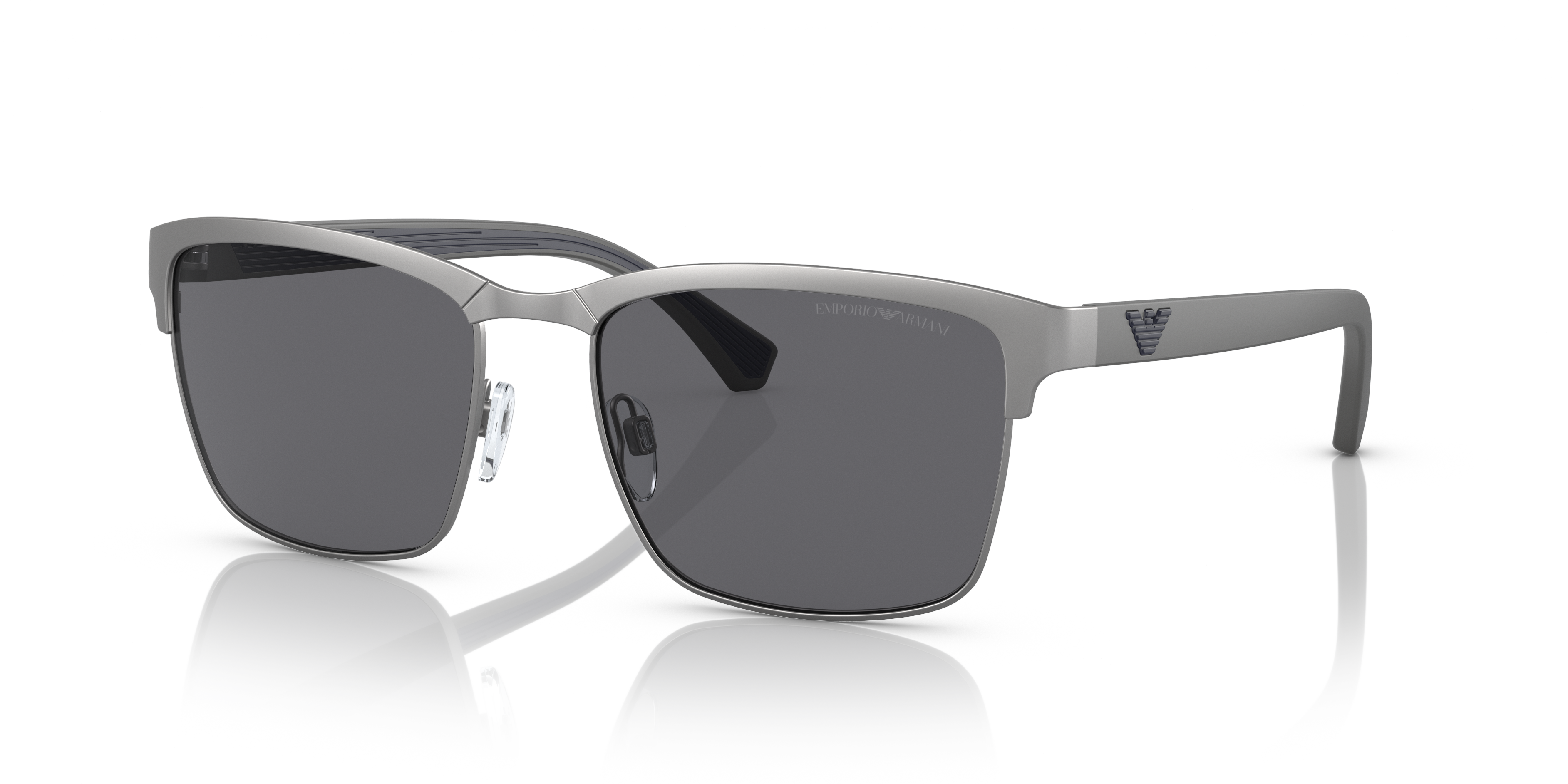 EA2087 Mat Staalgrijs MetaalSunglass Frames van B24, Hoekweergave