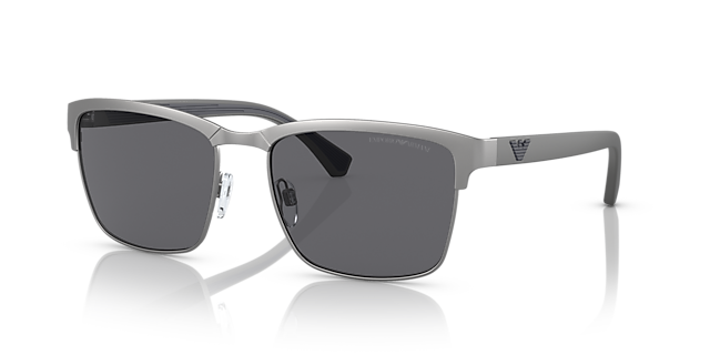 EA2087 Mat Staalgrijs MetaalSunglass Frames van B24, Hoekweergave
