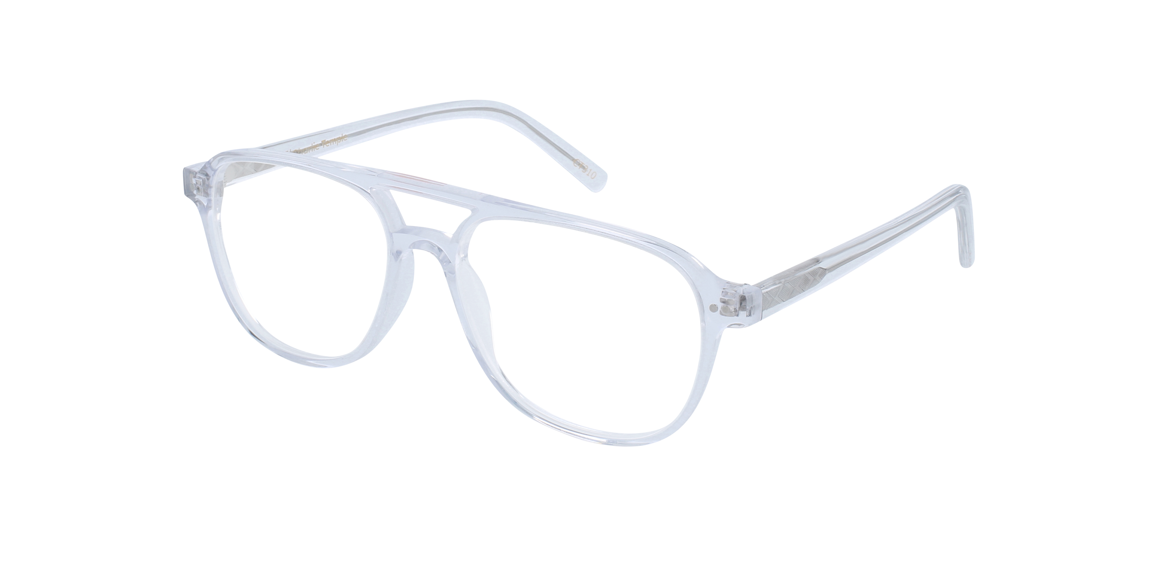 Wilker White Crystal AcetatEyeglass Frames von B24, Dreiviertelansicht