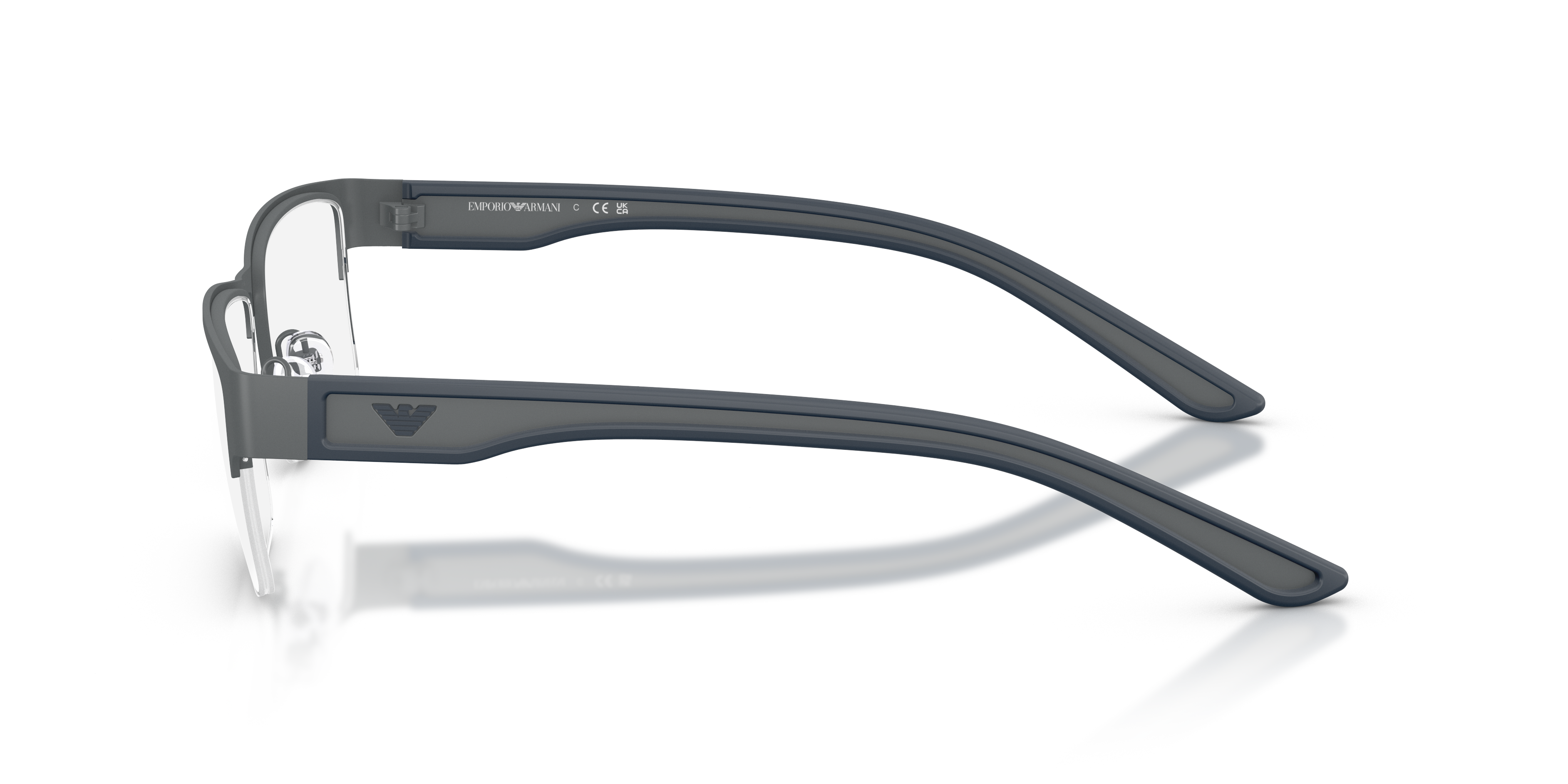 EA1182 Rubberized Grey MetaalEyeglass Frames van B24, Zijaanzicht