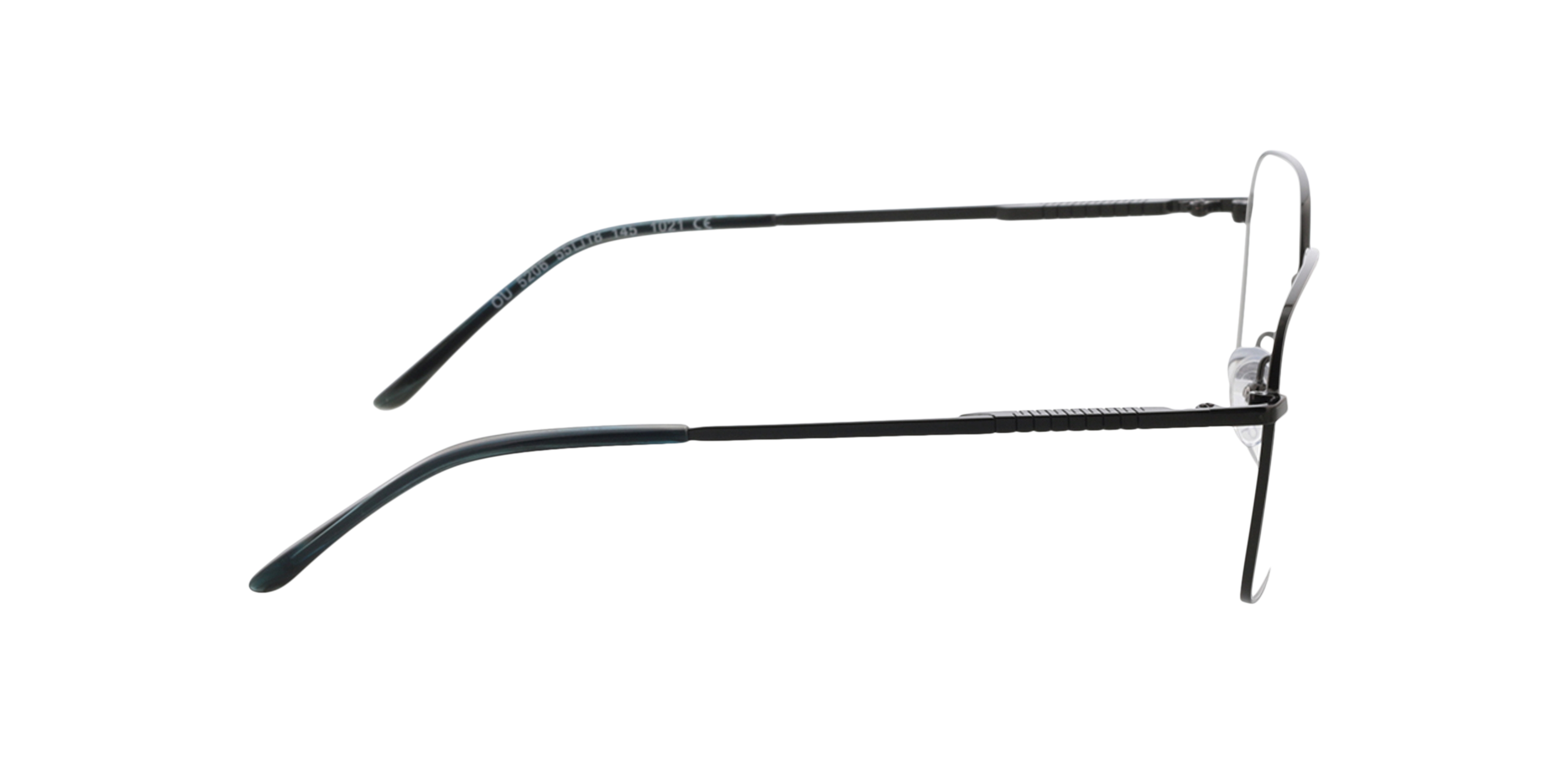 Steve Donkergroen  &  blauw hoorn MetaalEyeglass Frames van B24, Zijaanzicht