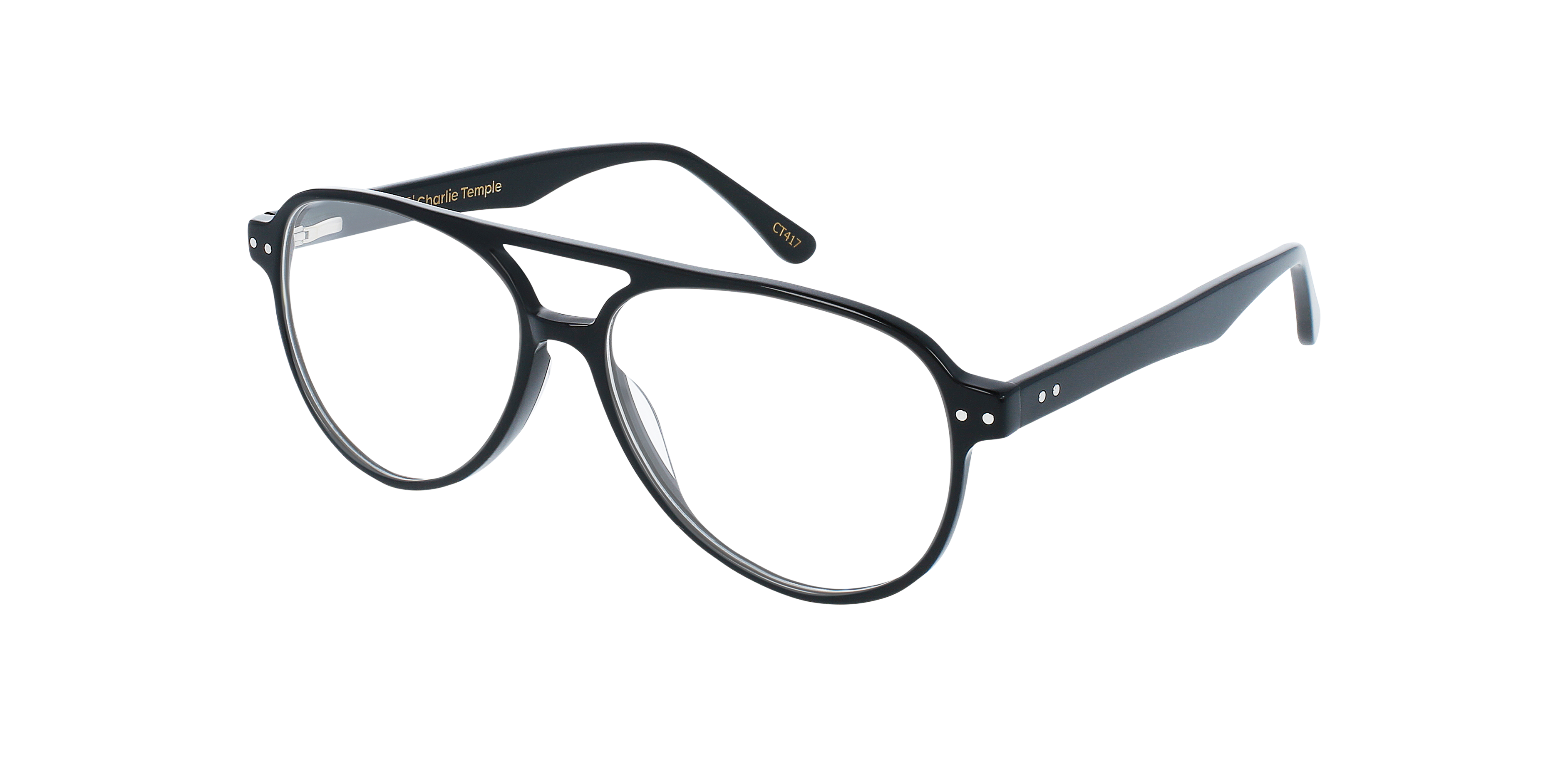 Hardy Jet Black AcetatEyeglass Frames von B24, Dreiviertelansicht