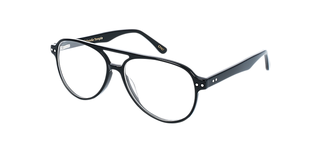 Hardy Jet Black AcetatEyeglass Frames von B24, Dreiviertelansicht