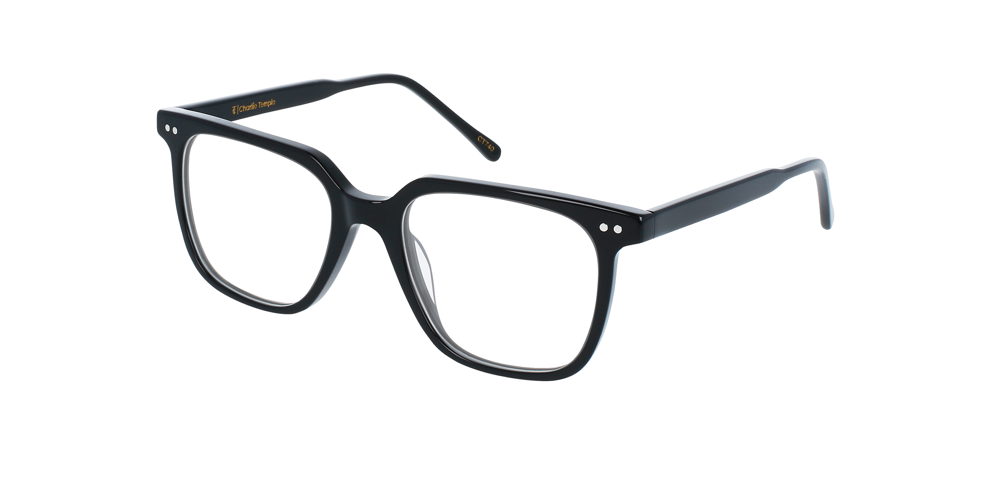 Lloyd Jet Black AcetaatEyeglass Frames van B24, Hoekweergave