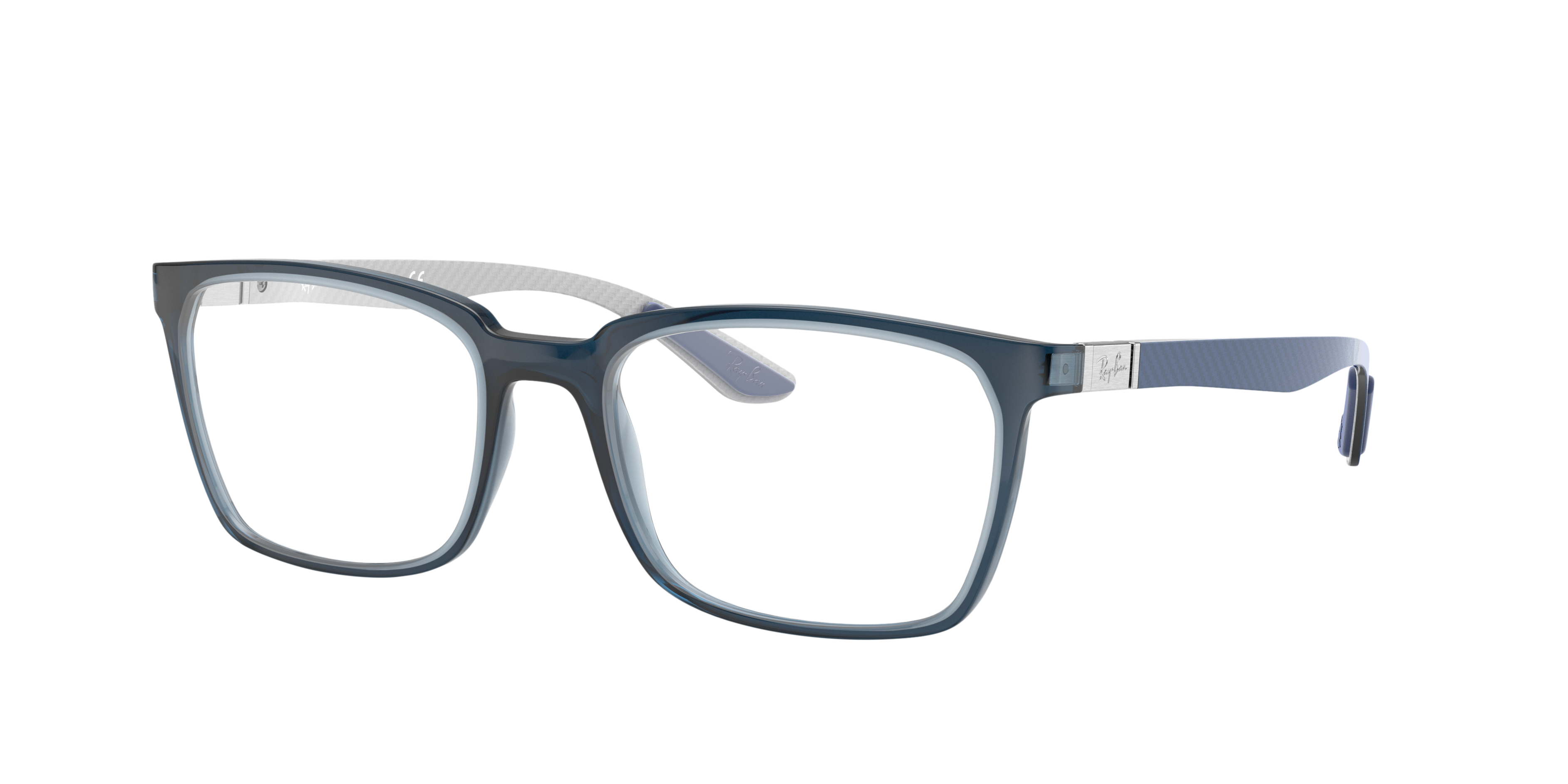 RB8906 Transparant blauw KunststofEyeglass Frames van B24, Hoekweergave