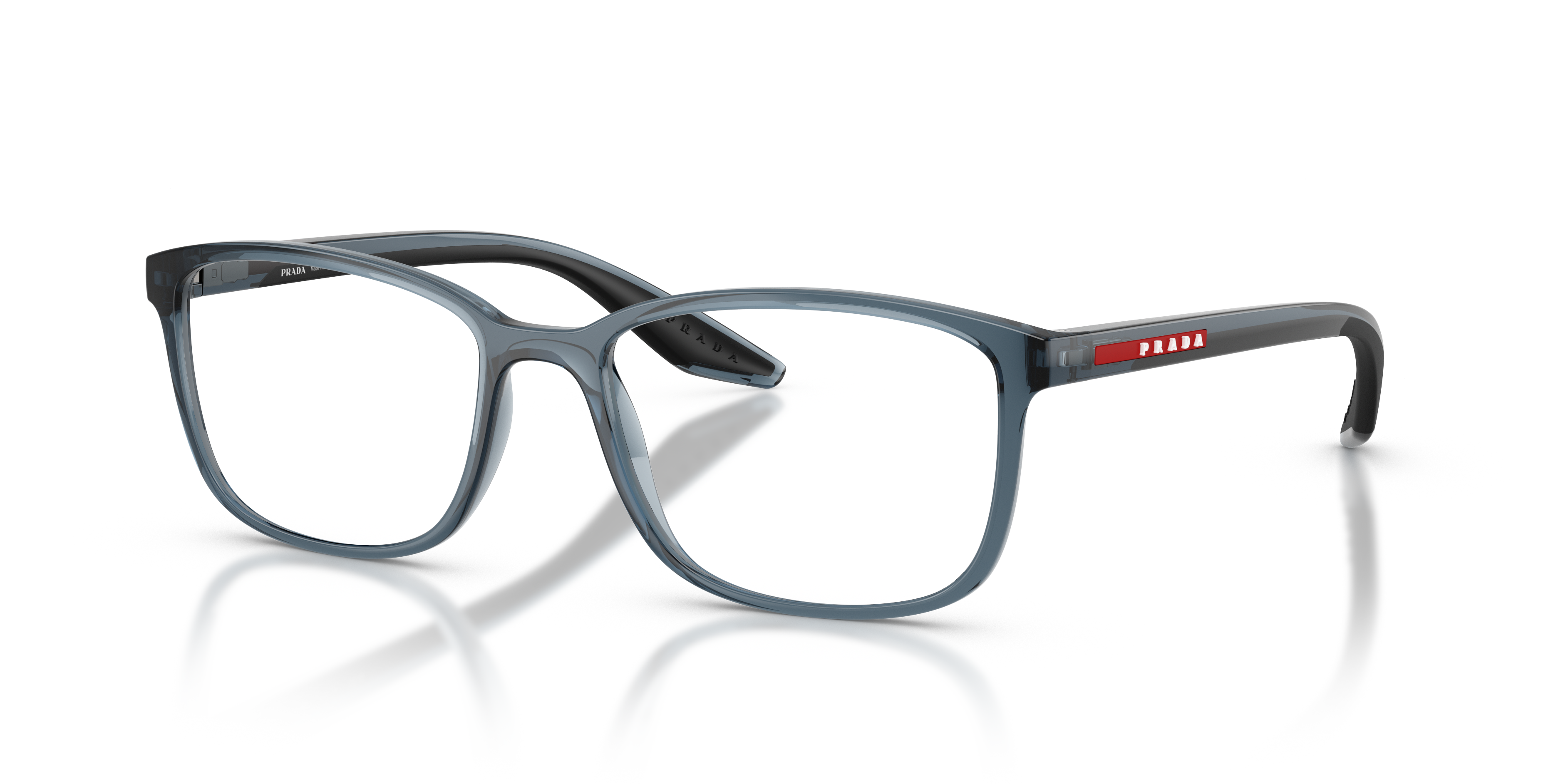 PS 07RV Transparent Azure KunststoffEyeglass Frames von B24, Dreiviertelansicht