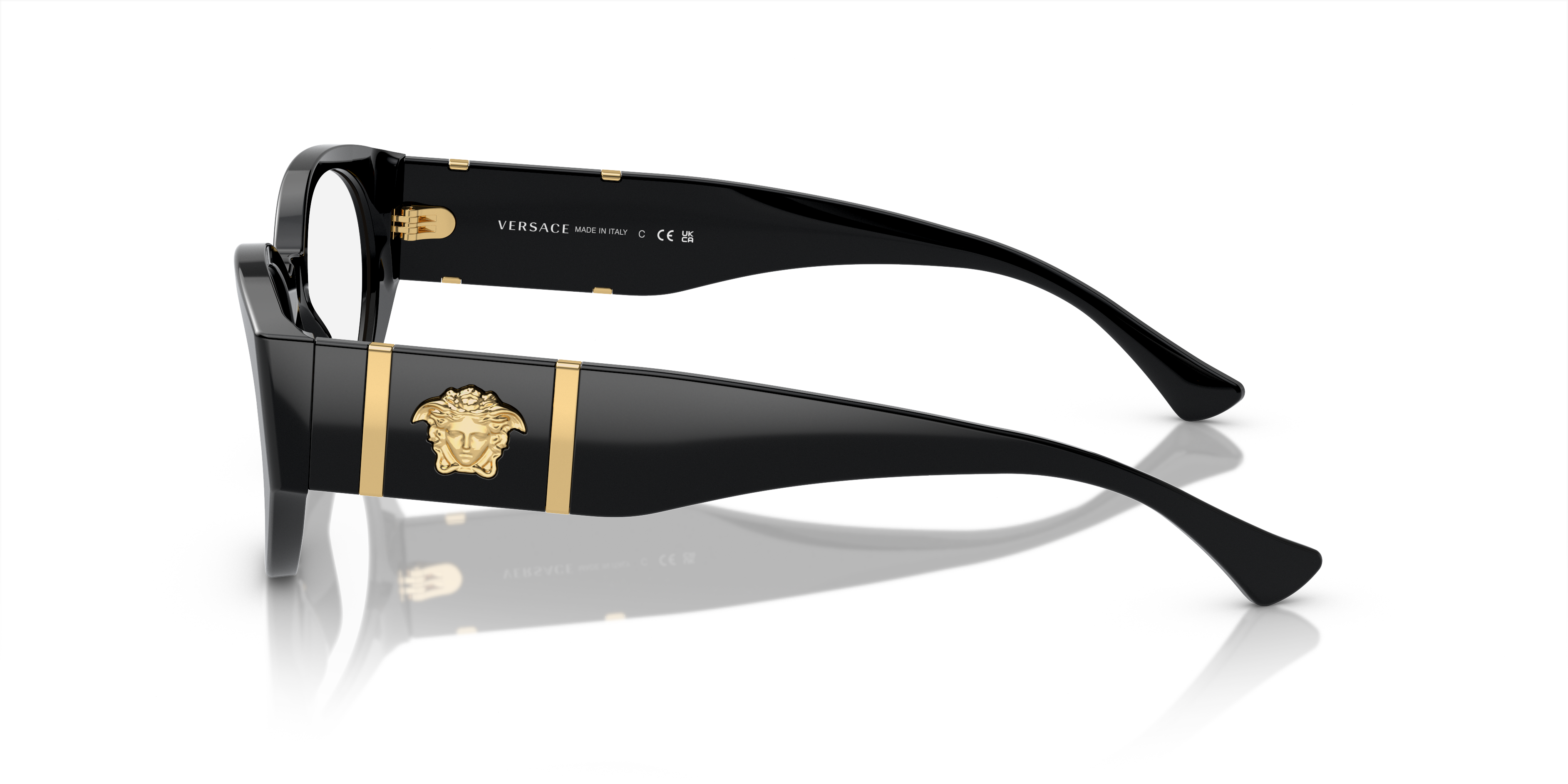 VE3345 Zwart AcetaatEyeglass Frames van B24, Zijaanzicht