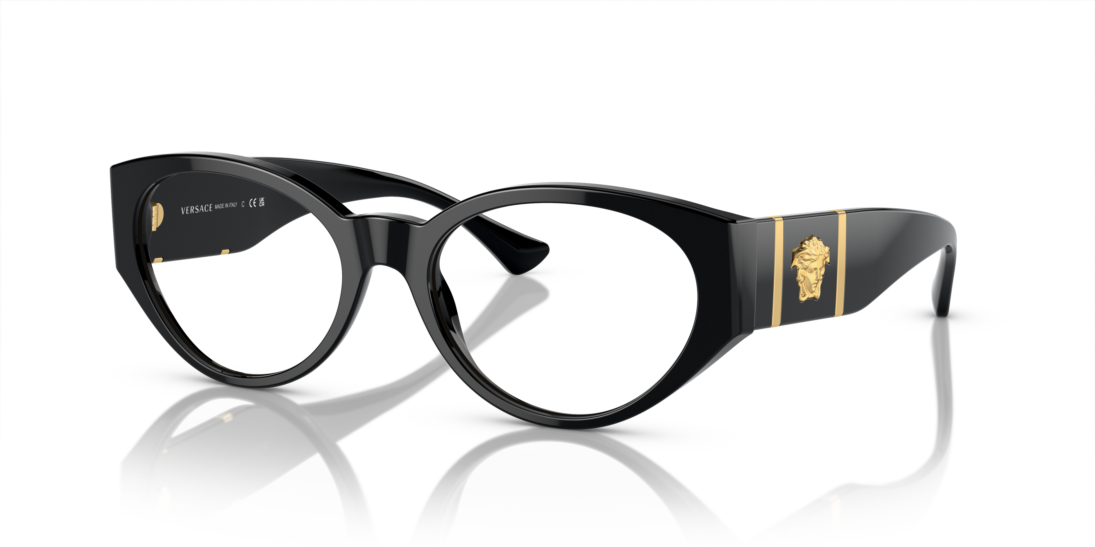 VE3345 Zwart AcetaatEyeglass Frames van B24, Hoekweergave