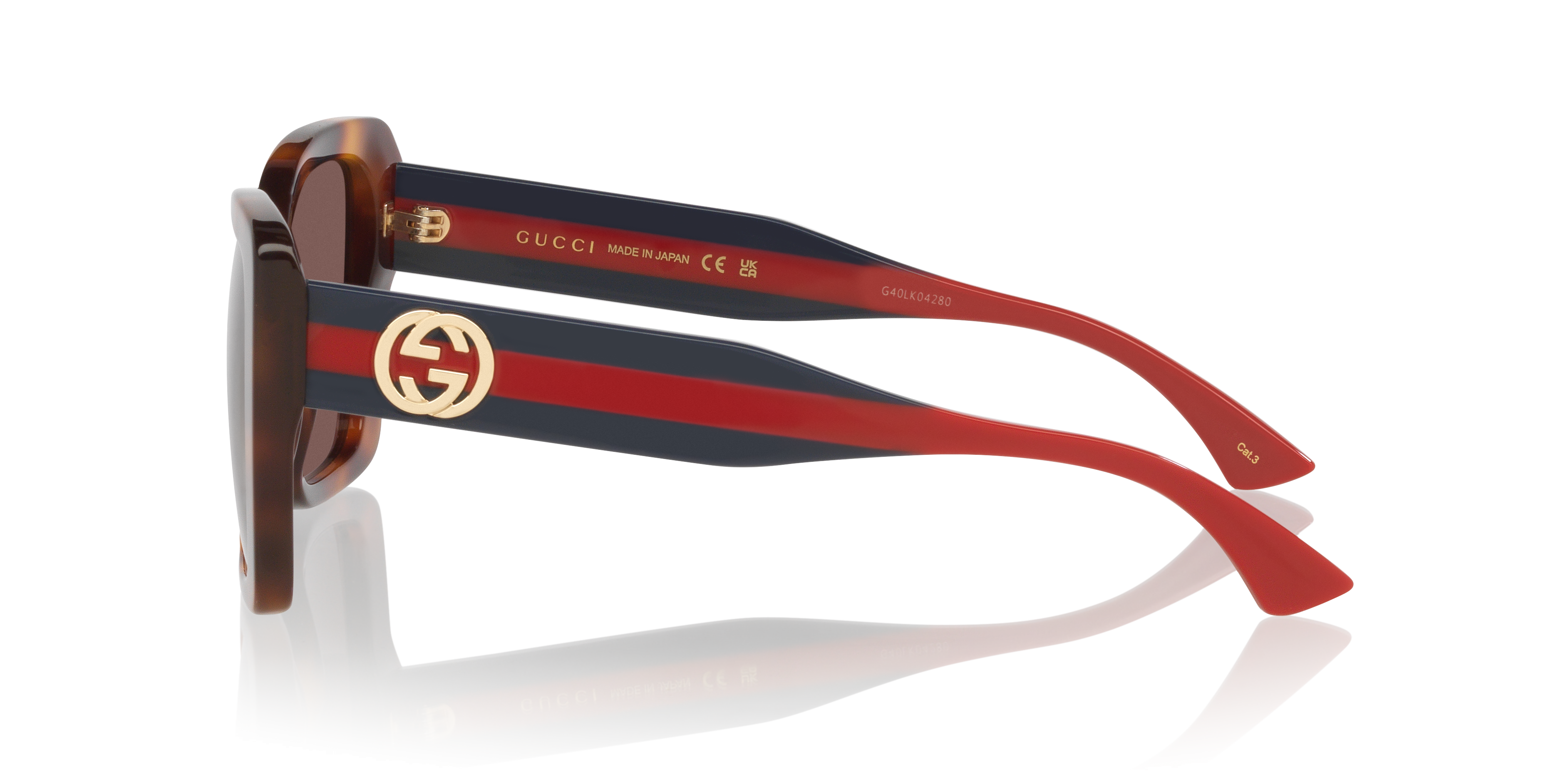 GG1861S Tortoise AcetaatSunglass Frames van B24, Zijaanzicht