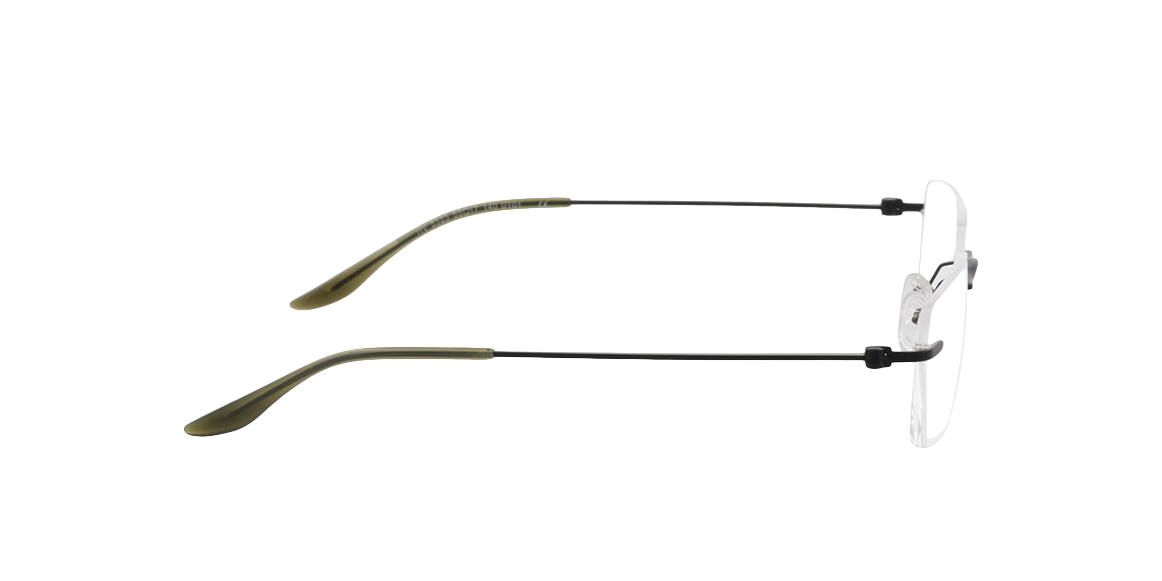 Brentwood Mattschwarz MetallEyeglass Frames von B24, Seitenansicht