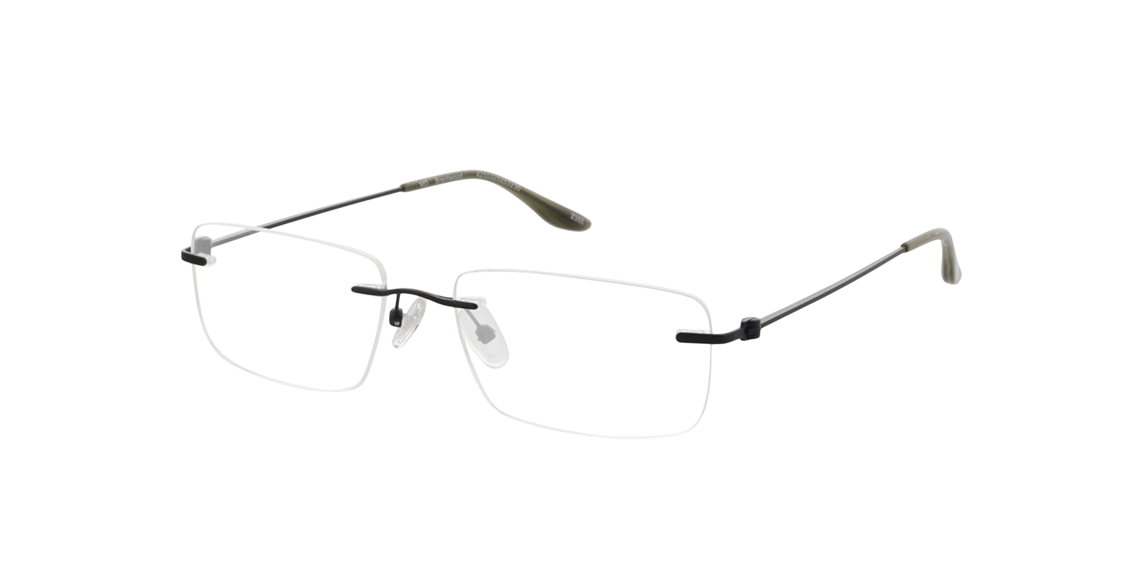 Brentwood Mattschwarz MetallEyeglass Frames von B24, Dreiviertelansicht