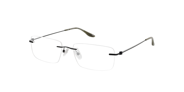 Brentwood Mattschwarz MetallEyeglass Frames von B24, Dreiviertelansicht