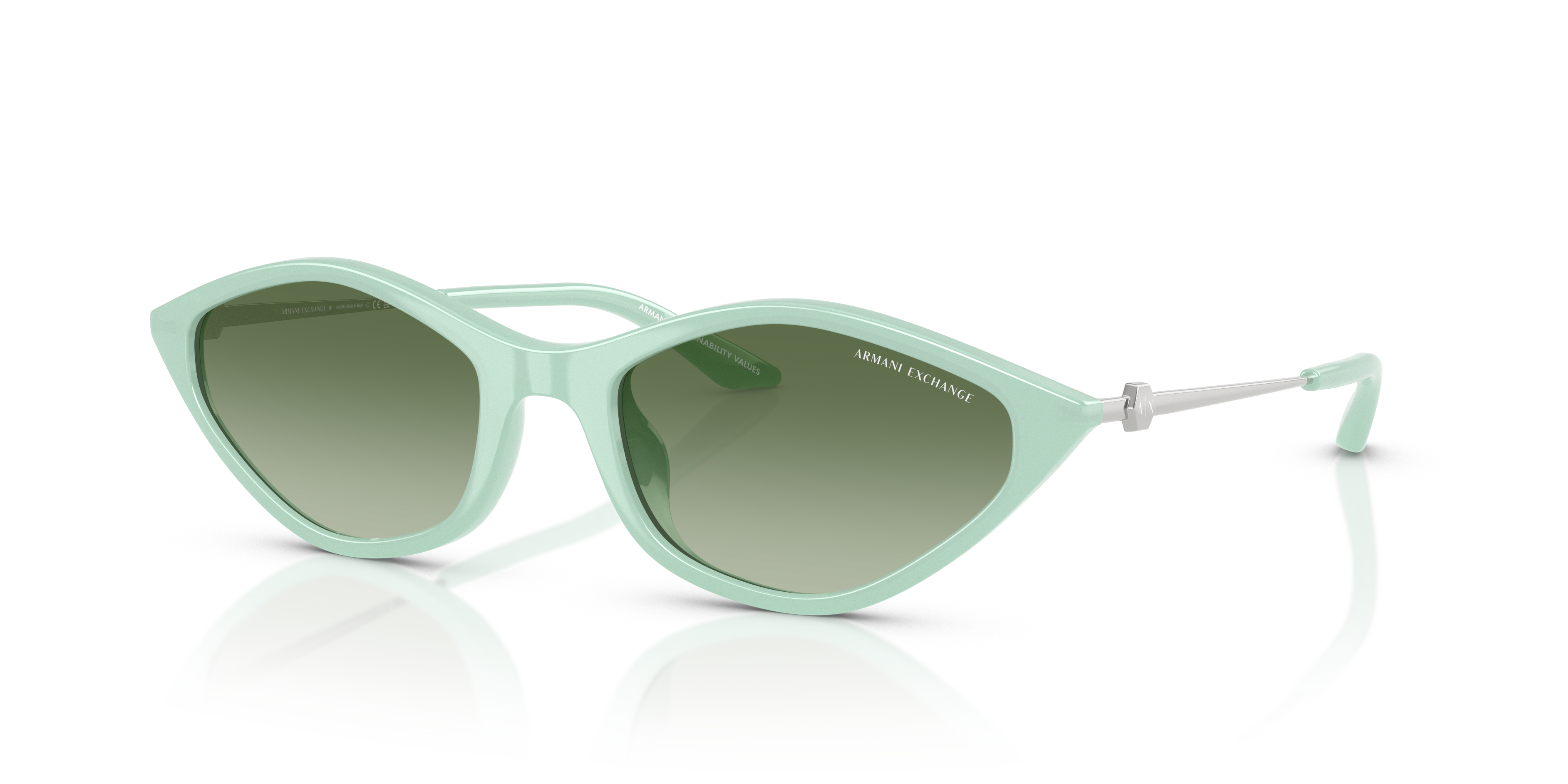 AX4152SU Opalescent Green KunststoffSunglass Frames von B24, Dreiviertelansicht