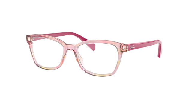 RB1591 Gestreept fuchsia AcetaatEyeglass Frames van B24, Hoekweergave