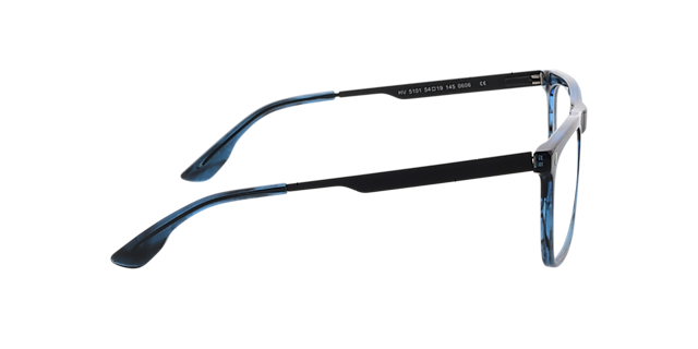 Rufus Blauw kristal hoorn AcetaatEyeglass Frames van B24, Zijaanzicht