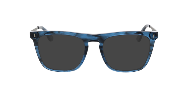Rufus Blauw kristal hoorn AcetaatEyeglass Frames van B24, met getinte lenzen