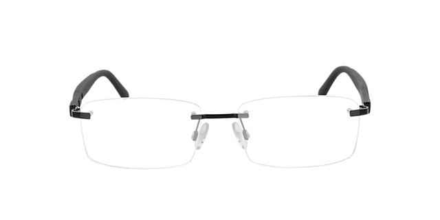 PU0330O Matt Schwarz MetallEyeglass Frames von B24, Vorderansicht