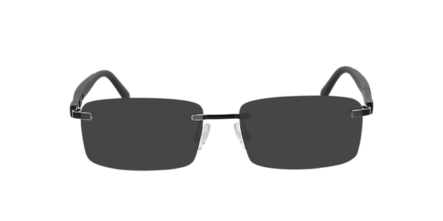 PU0330O Matt Schwarz MetallEyeglass Frames von B24, mit getönten Gläsern