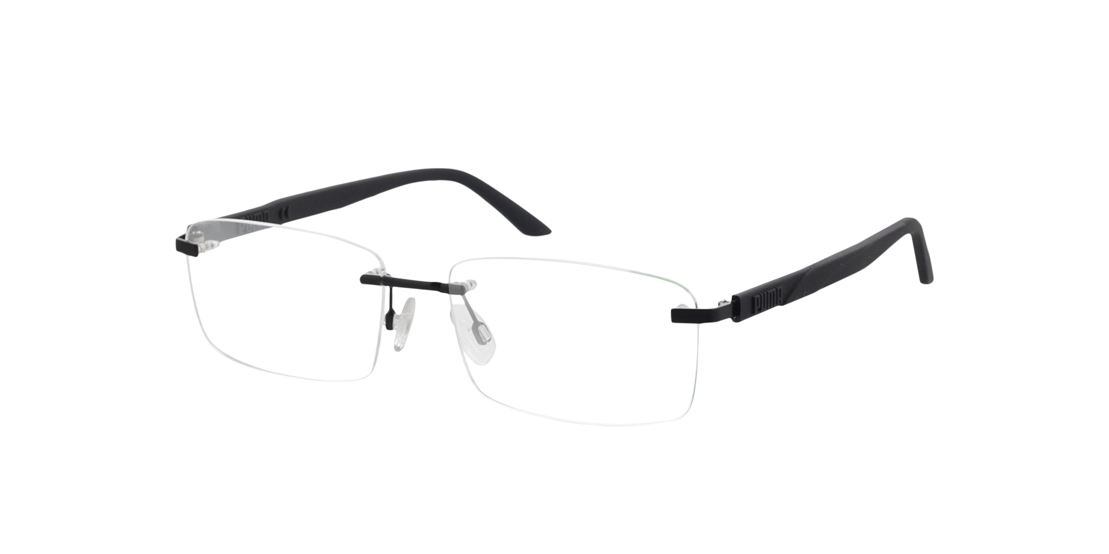 PU0330O Zwartmat MetaalEyeglass Frames van B24, Hoekweergave