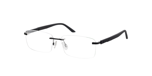 PU0330O Matt Schwarz MetallEyeglass Frames von B24, Dreiviertelansicht