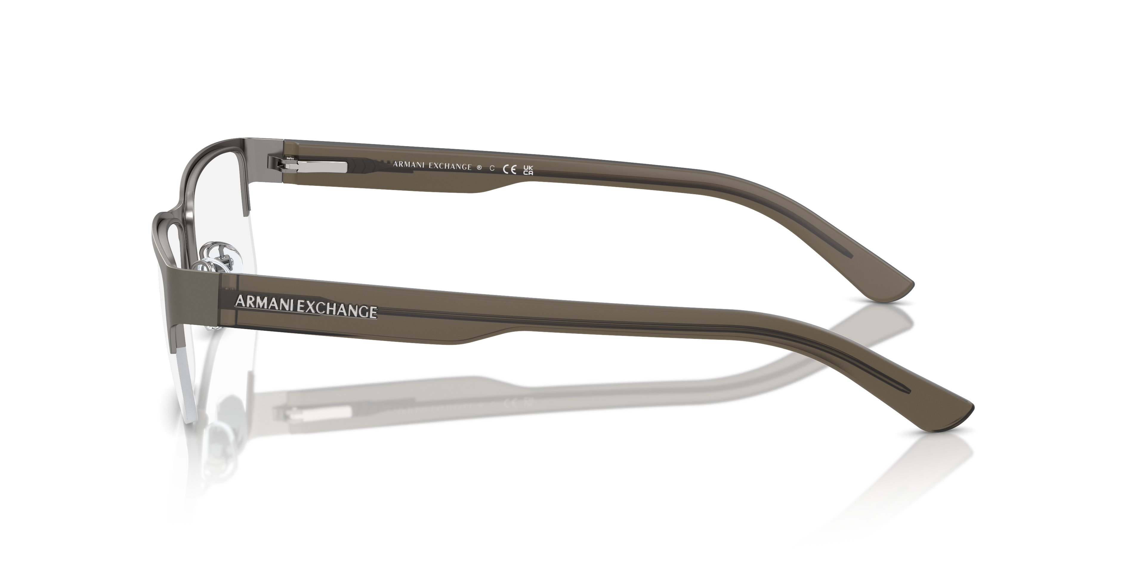 AX1014 Mat Staalgrijs MetaalEyeglass Frames van B24, Zijaanzicht