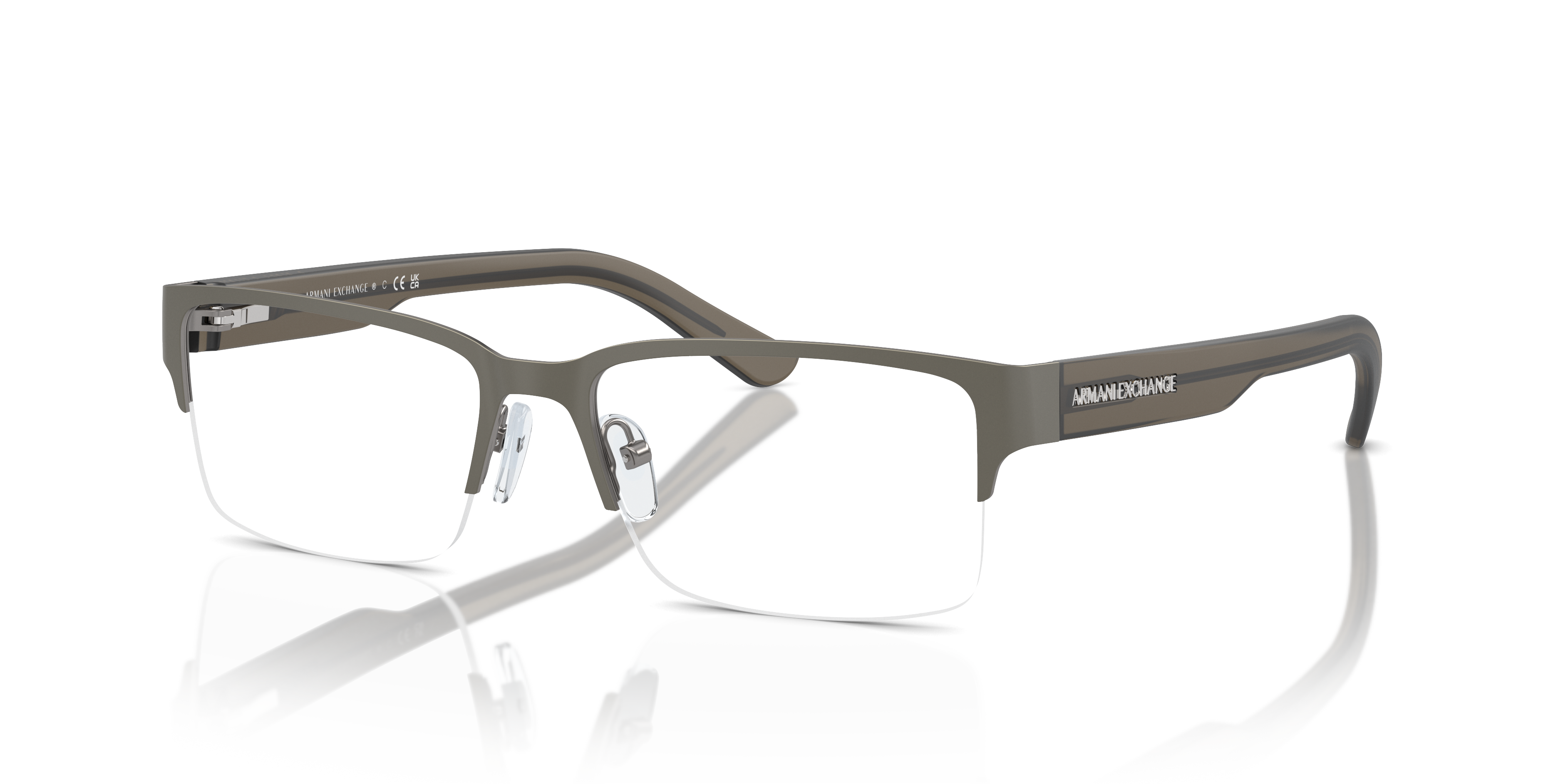 AX1014 Mat Staalgrijs MetaalEyeglass Frames van B24, Hoekweergave