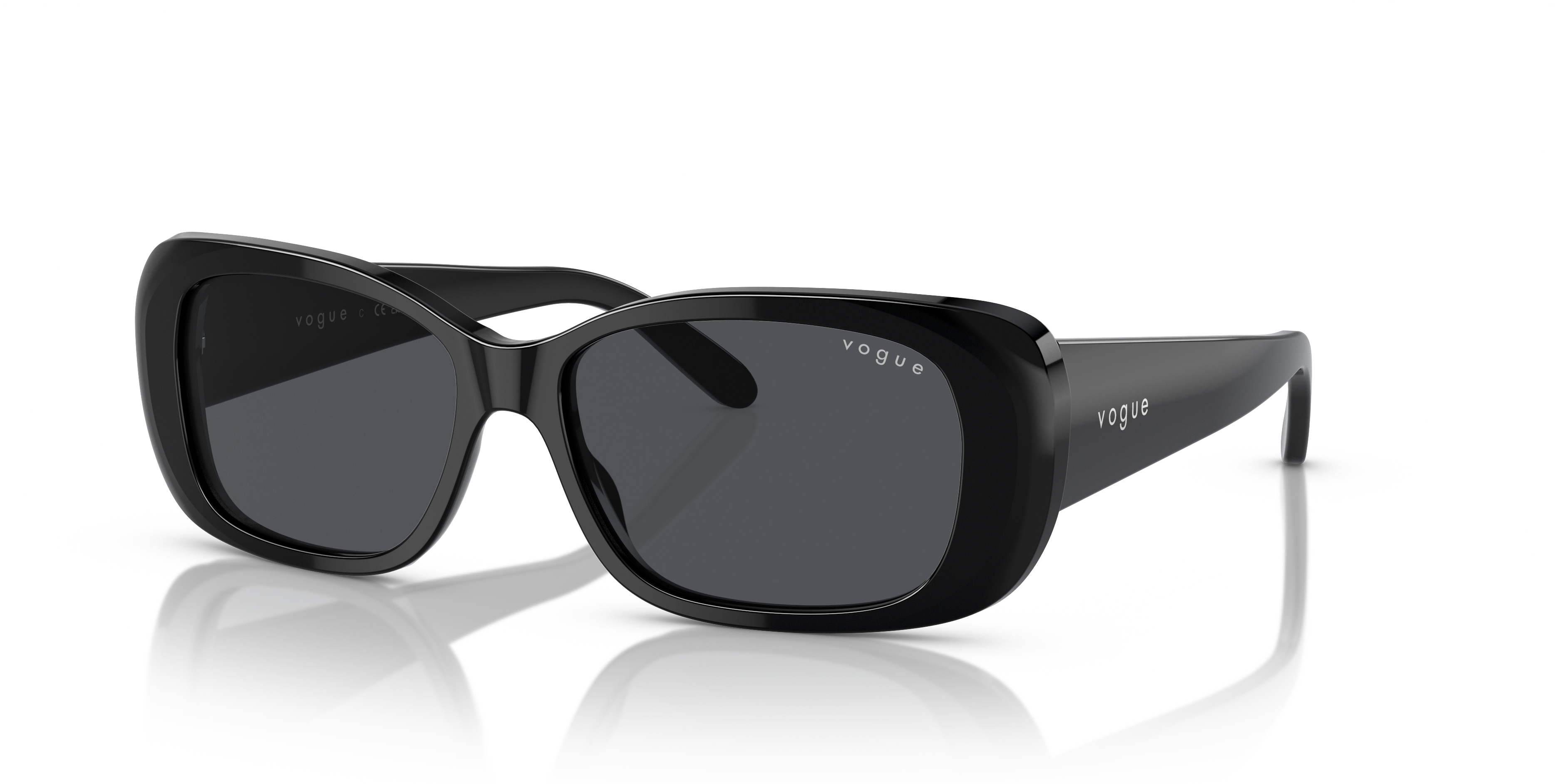 VO2606S Schwarz AcetatSunglass Frames von B24, Dreiviertelansicht