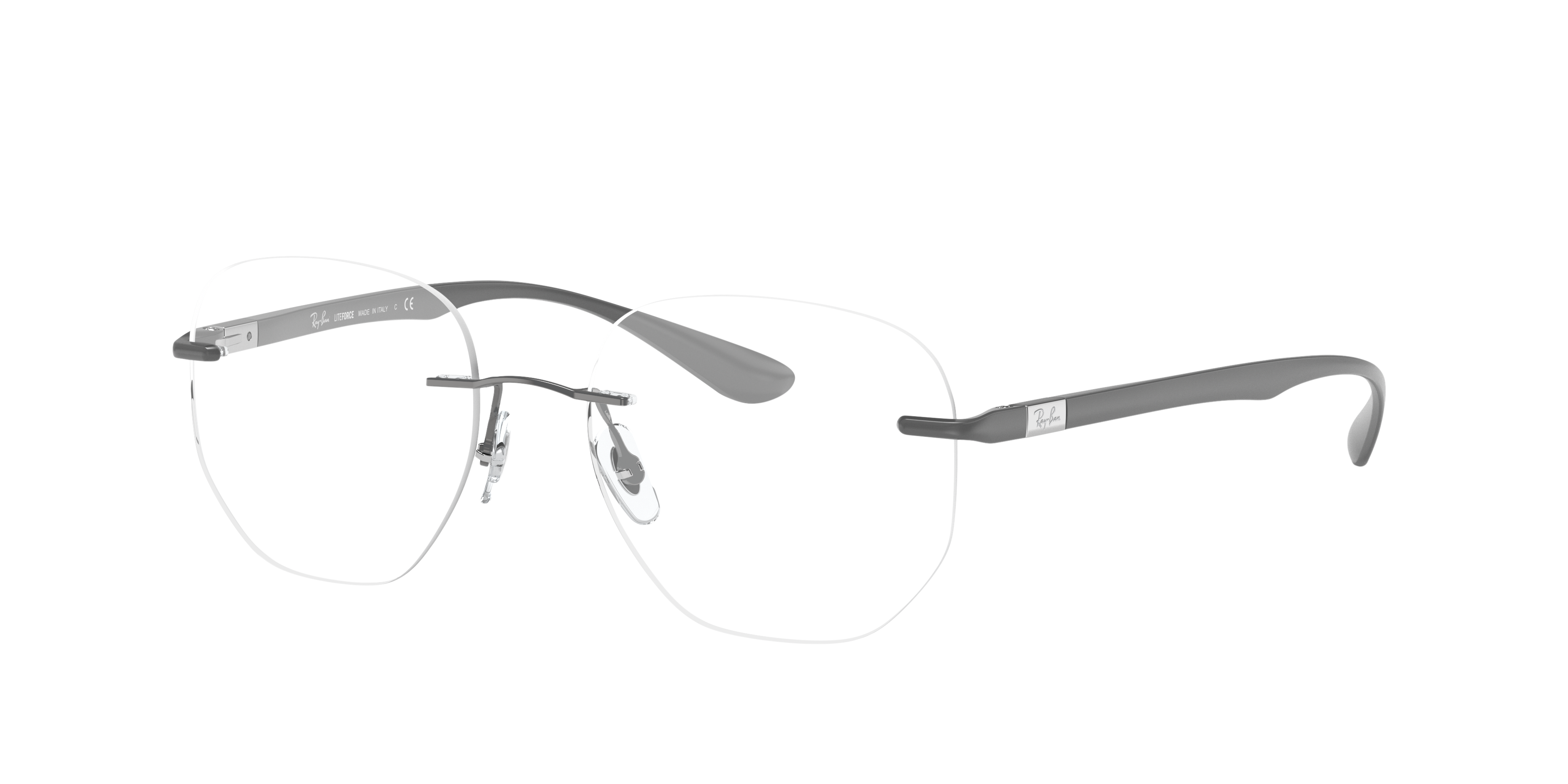 RB8766 Staalgrijs TitaanEyeglass Frames van B24, Hoekweergave