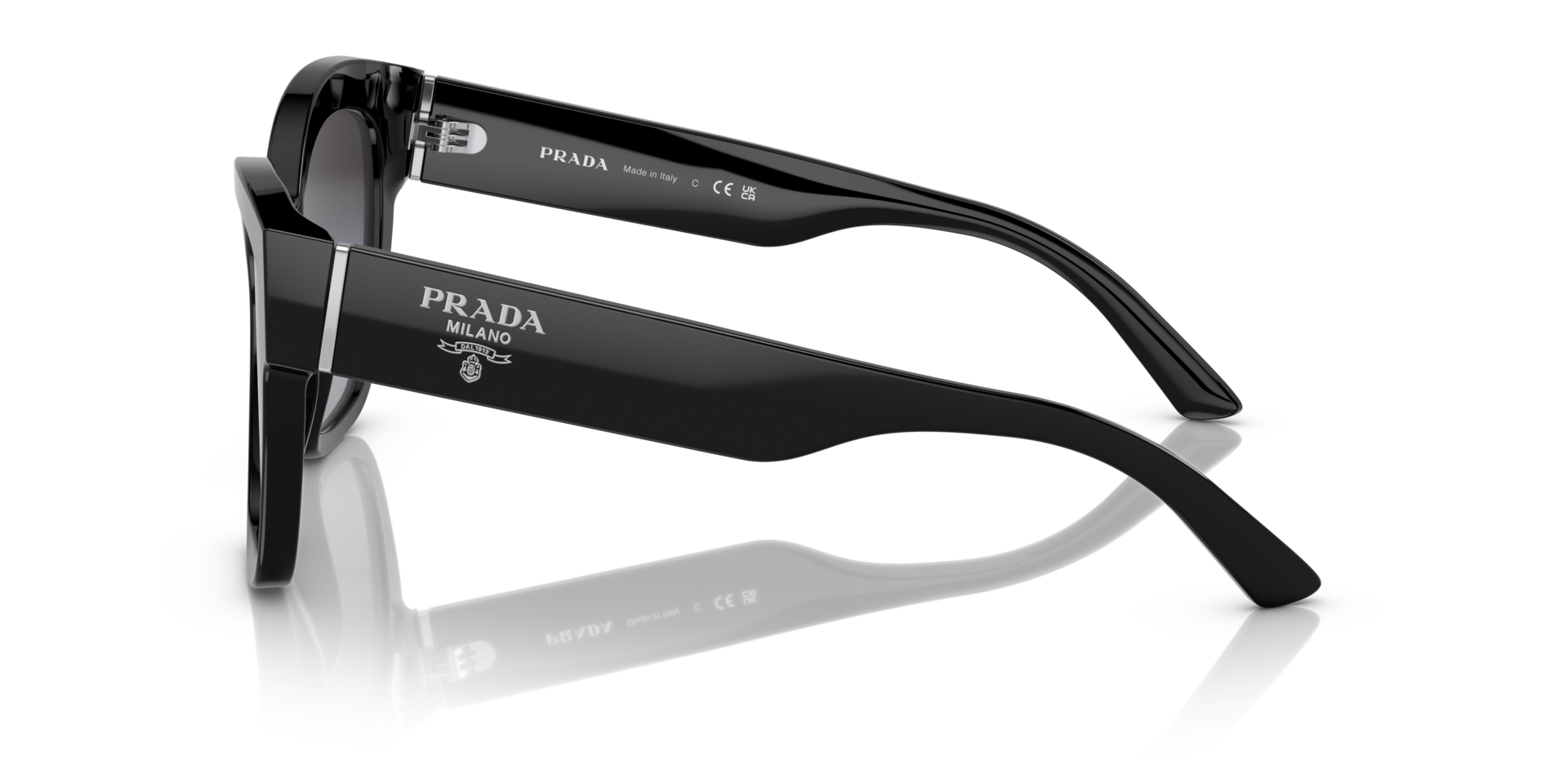 PR 17ZS Schwarz AcetatSunglass Frames von B24, Seitenansicht