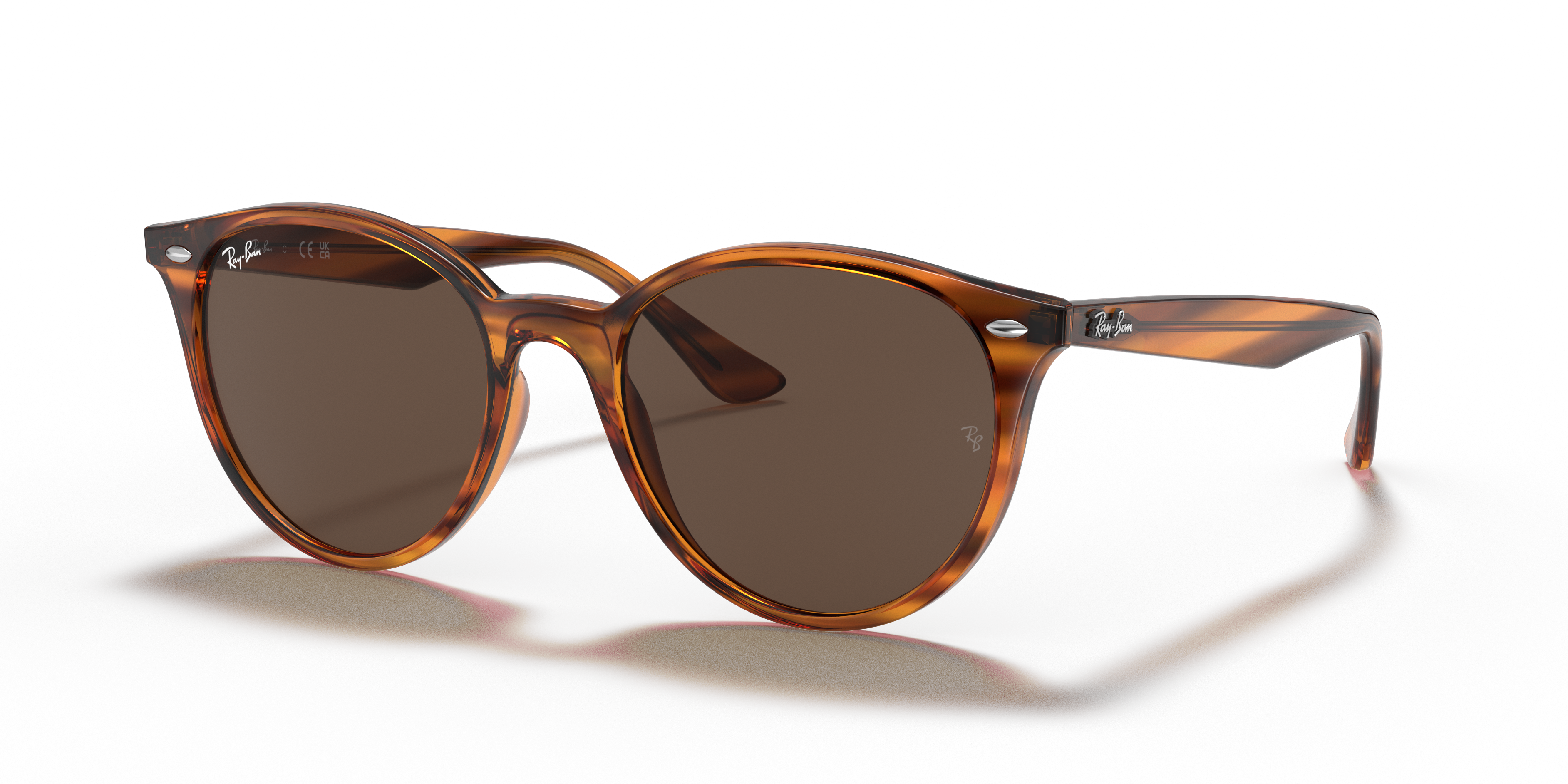 RB4305 Rot gestreift Havana KunststoffSunglass Frames von B24, Dreiviertelansicht