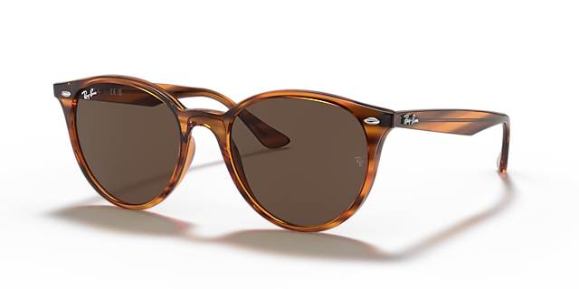 RB4305 Rot gestreift Havana KunststoffSunglass Frames von B24, Dreiviertelansicht