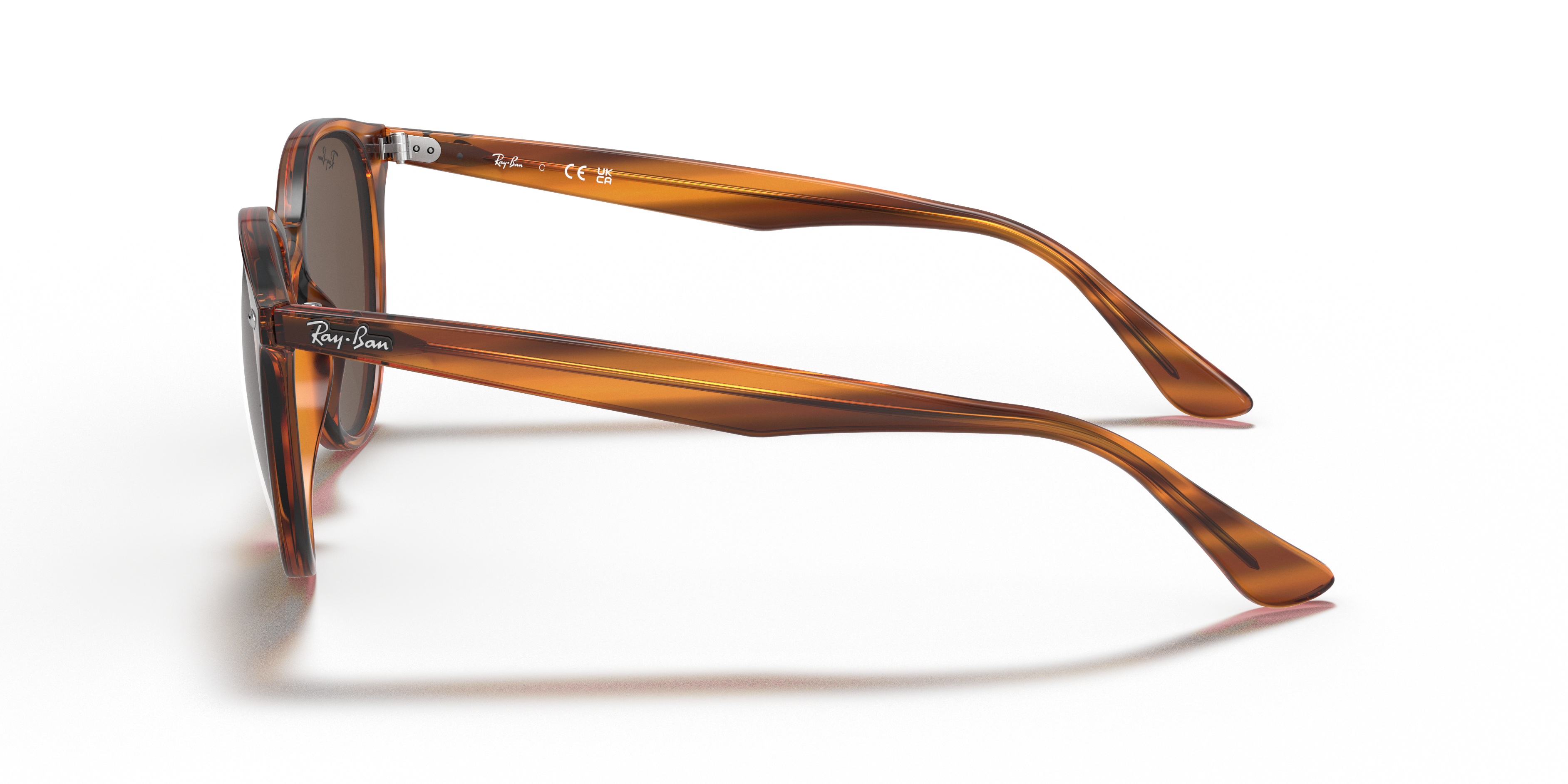 RB4305 Rot gestreift Havana KunststoffSunglass Frames von B24, Seitenansicht