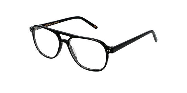 Wilker Jet Black AcetaatEyeglass Frames van B24, Hoekweergave