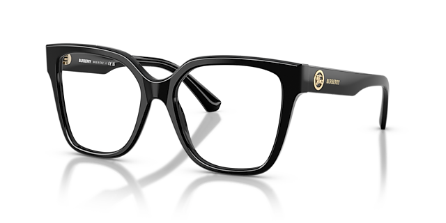 BE2443 Zwart AcetaatEyeglass Frames van B24, Hoekweergave